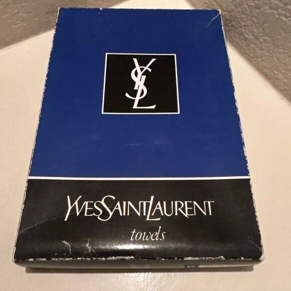 Yves Saint Laurent YSL Luxury Decorative Hand Towels Jewel Tone Floral & Lines - Picture 6 of 6